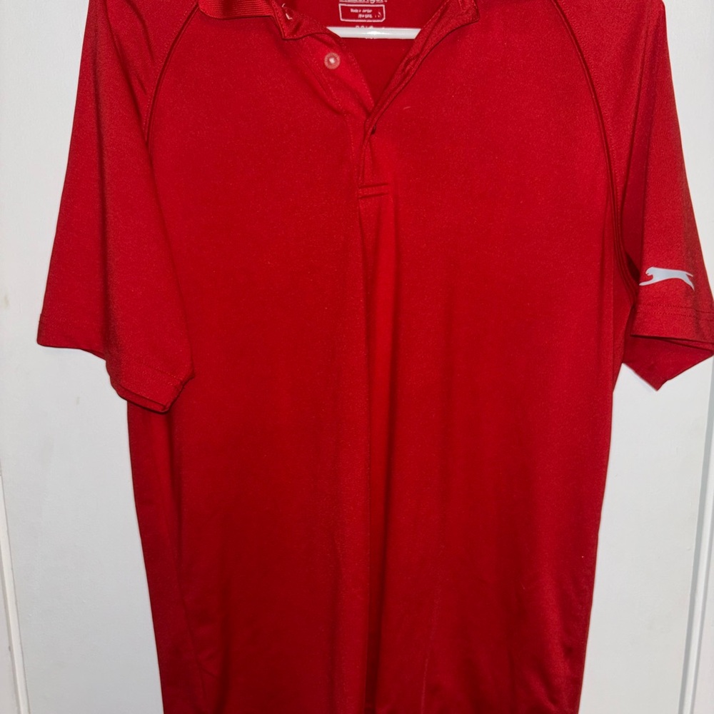 Slazenger Red Polo Shirt Short-Sleeved Athletic